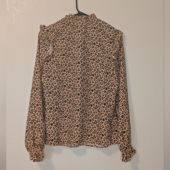 Rachel Parcell Leopard Print Ruffle Blouse - Picture 3 of 7